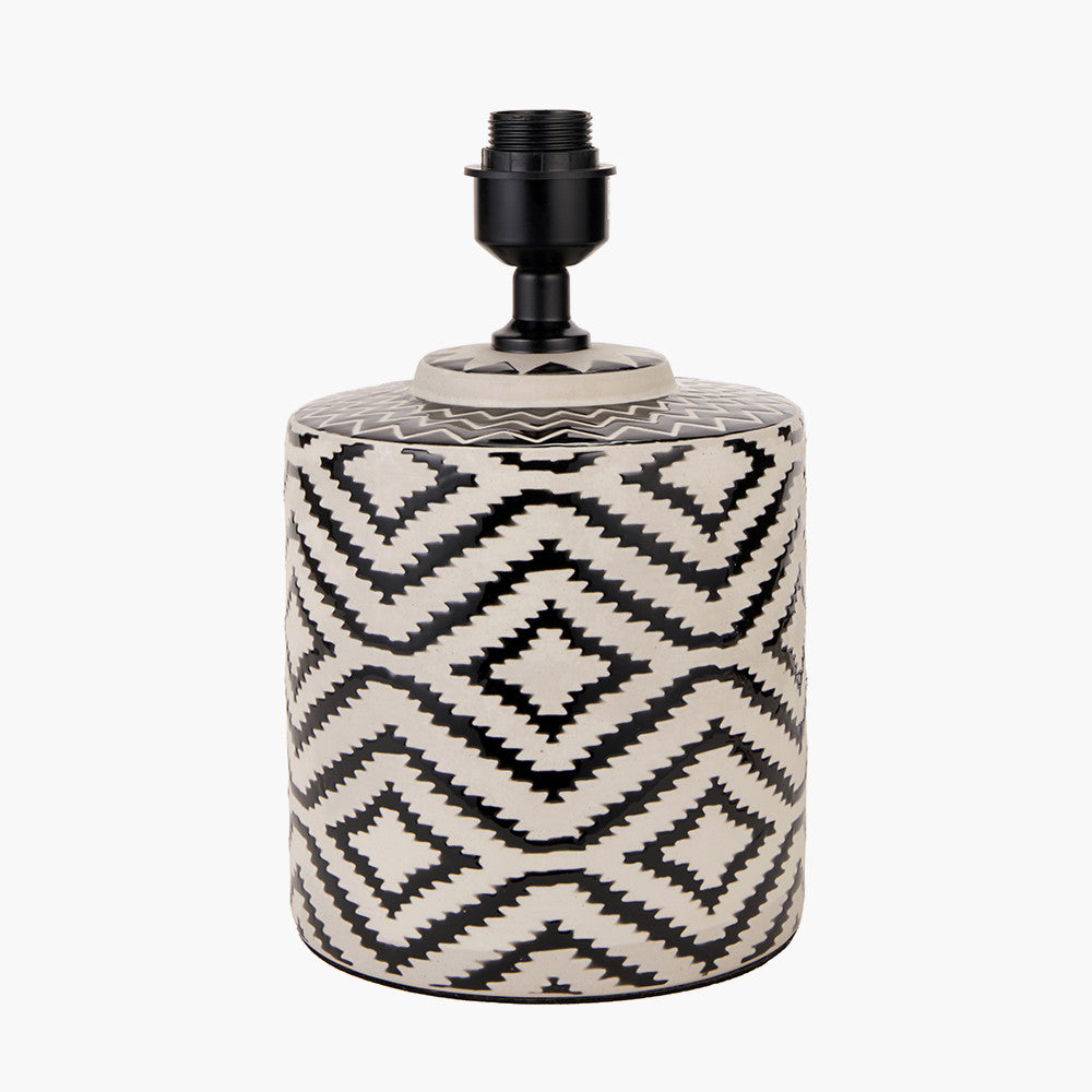 Chirala Black & White Ikat Ceramic Table Lamp - Base Only - CLEARANCE